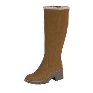Baretraps Dalary Knee High Boots Faux Shearling Block Heel Zip NWB Size 7.5 Cozy